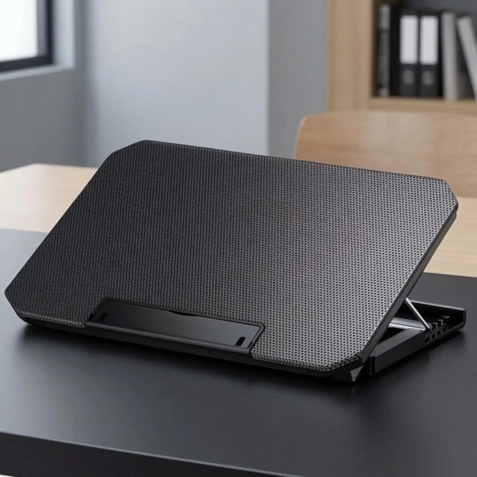 USB Powered Laptop Cooler Stand for Gaming Notebook with 8 Fan Array Foldable Metal ABS Construction Four Height Positions for