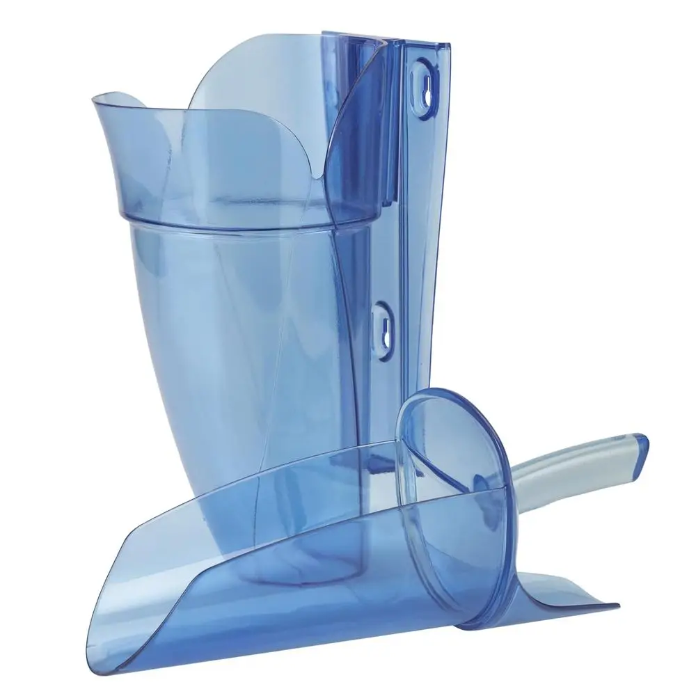 

Plastic Ice Scoop with Holder - 6-10oz Capacity, Ideal for Ice Buckets and Beverage Stations, Blue