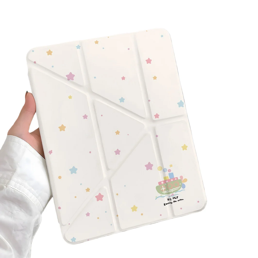 Big Ship Pen Slot Tablet Case For Mini 7 6 iPad Pro 2024 2022 2021 2020 2019 2018 2017 11 10 9 8 7 6 5 Air7 6 5 4 3 2 1 Cover