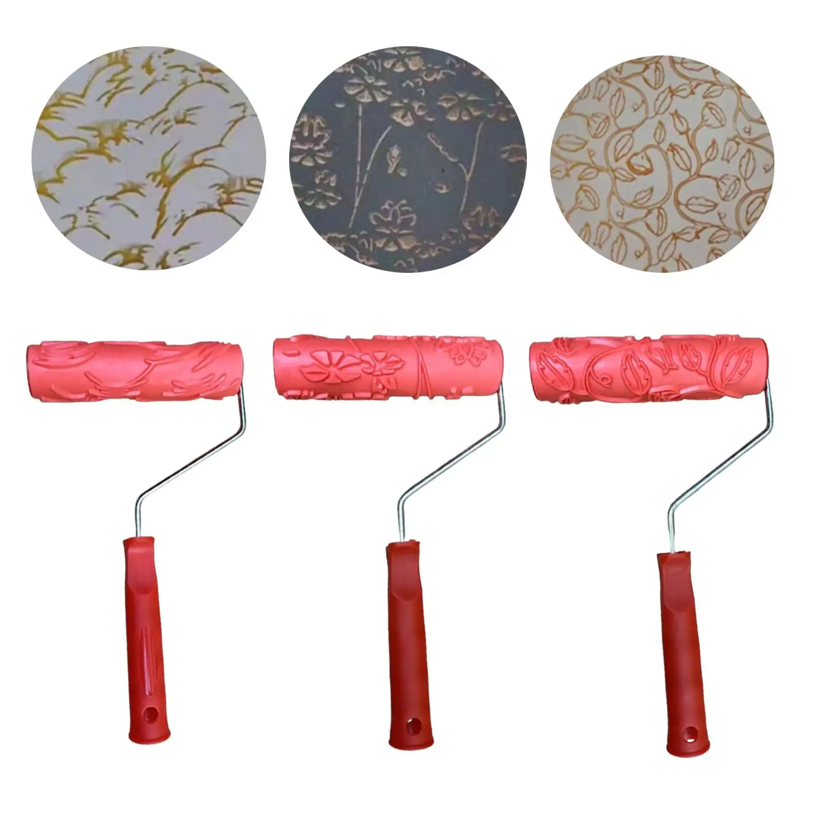 Rodillo de pintura de goma con textura de 178mm, herramienta de repuesto de pintura artística para Interior