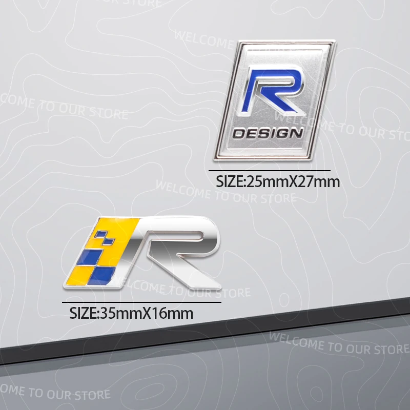 Zinc Alloy For R Design Moose Test Swedish Flag OCEAN RACE Inscription Logo Car Trunk 3D Metal Emblem Rear Body Badge Sticker - view 2