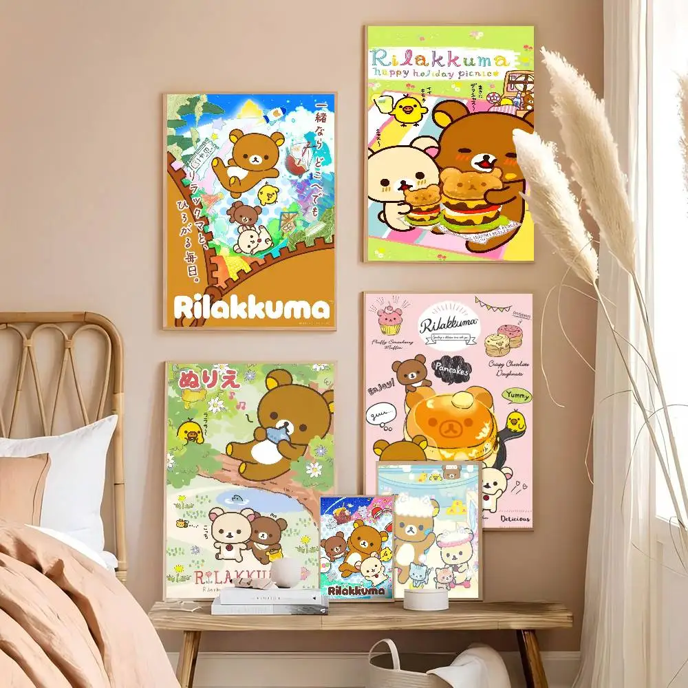 Anime Cute Cartoon R-Rilakkuma Classic Vintage Posters HD Quality Wall Art Retro Posters For Home Room Wall Decor