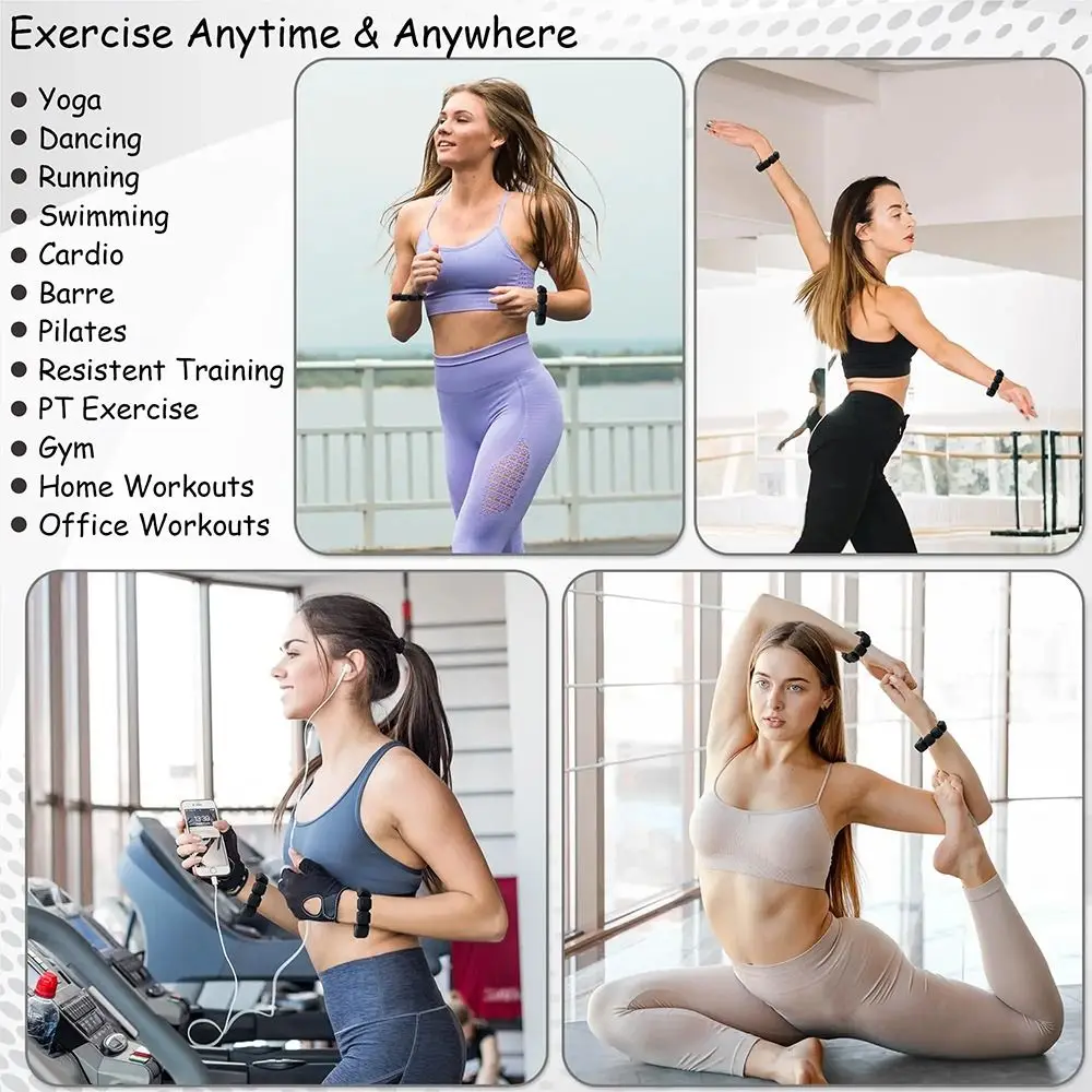 2pcs Space Saving Silicone Weight-bearing Bracelet Adjustable Wearable Wrist Ankle Weights Weight Gain Bracelet Bodybuilding