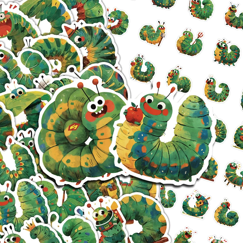

10/30/50PCS Funny The Very Hungry Caterpillar Stickers Cartoon Decals Toy DIY Notebook Phone Motorcycle Guitar Cute Sticker Pack