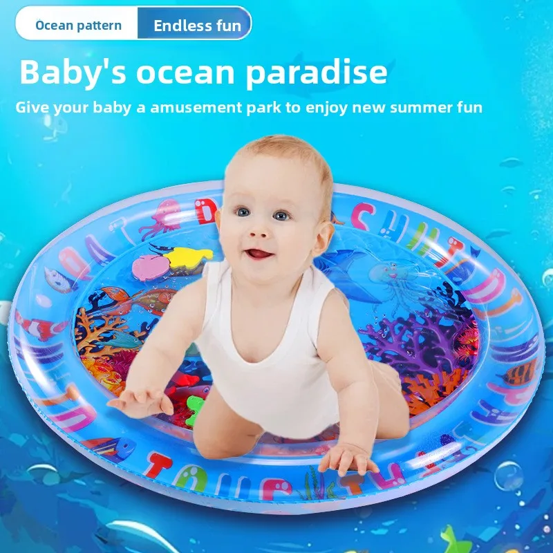 Baby Water Play Mat Summer Children Cooling Pad Early Childhood Prone Activity Toys Hairtail Sea Ocean Sensory Water Toys