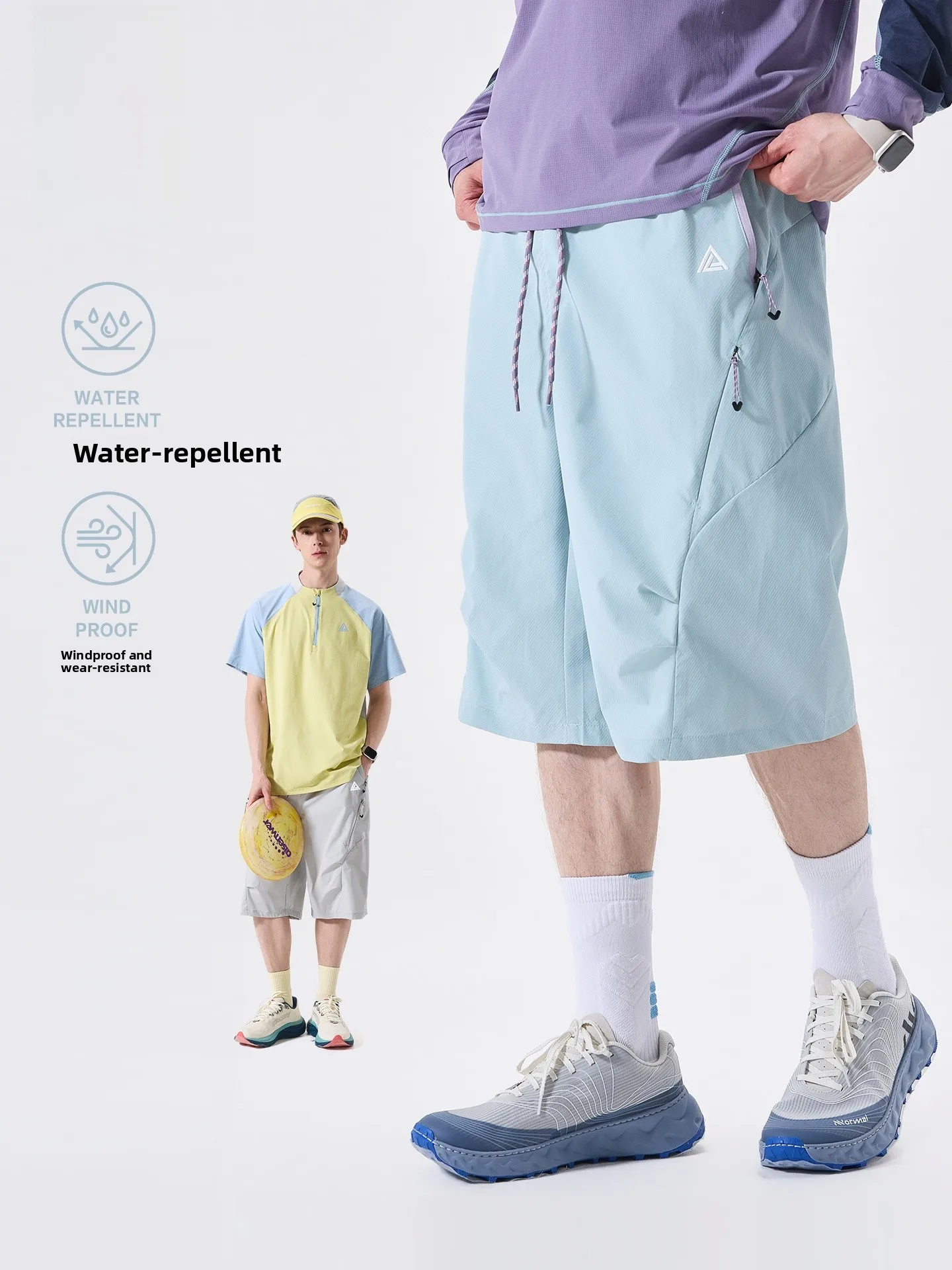LAZY DAY Men's Outdoor Waterproof Functional Style Work Pants Summer Loose Casual Wear Resistant Sports Seven-Foot Pants