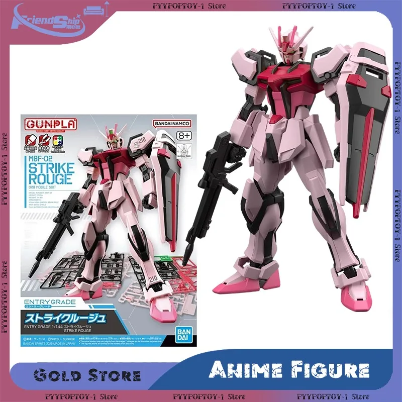 Bandai ENTRY GRADE 1/144 STRIKE ROUGE Gundam Figurka Akcji Anime Robot Kolekcjonerski Model do Składania Zabawki Ozdoba Prezent na Urodziny