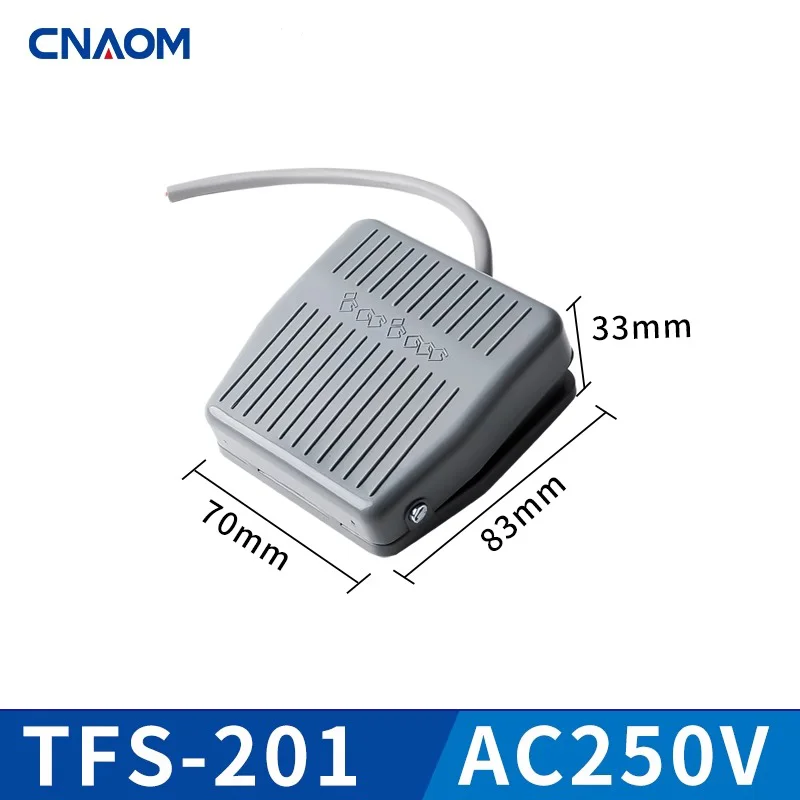 CNAOM FS-201 Interruptor de pedal de plástico 2m Cabo Plugue de aviação 2 pinos 3 pinos Controle durável Produto original