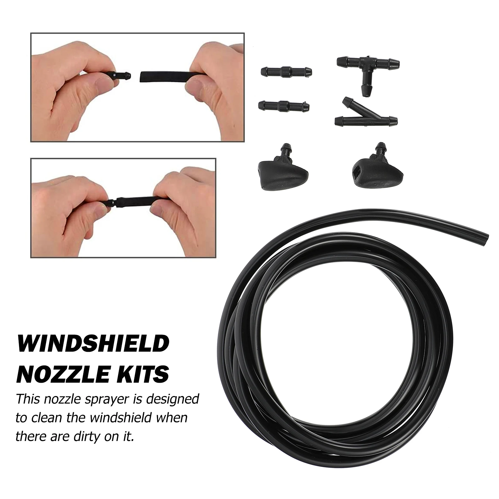 

2 set 2 Sets Windshield Washer Nozzle Kit Premium Plastic Corrosion Resistant Durable Car Accessories For Windshield Cleaner
