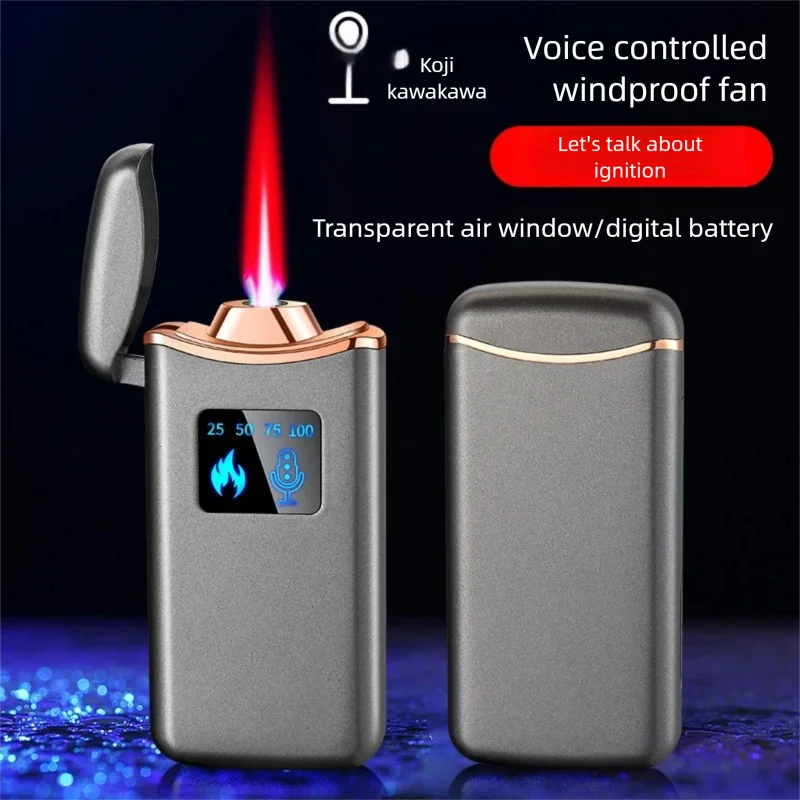 8Battery display with four ignition modes, inflation with high aesthetic value, intelligent voice controlled windproof lighter