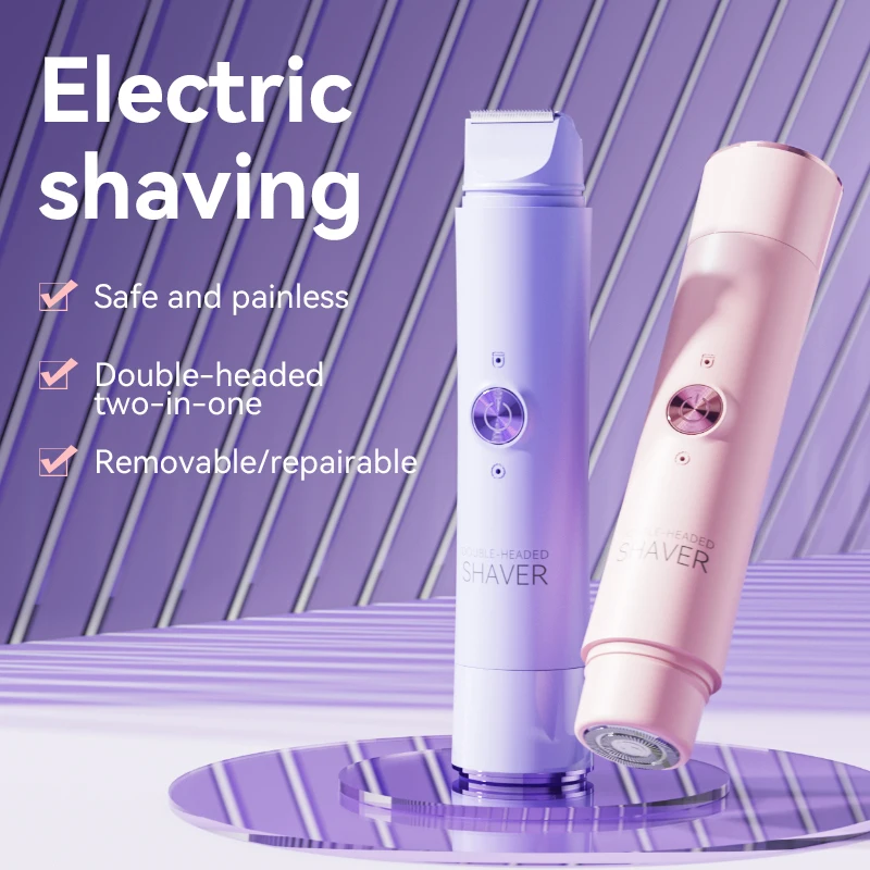 Double Head Electric Epilator Women Rechargeable Painless Hair Remover Shaver for Body Private Areas Bikini Gentle Trimming image 3