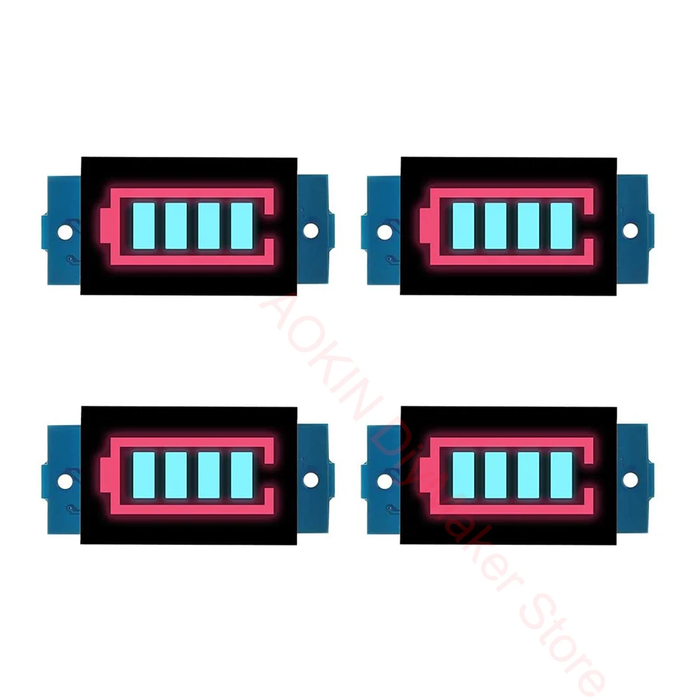 4 Pcs Lithium Battery Level Indicator Capacity Module Lead-Acid Ni-MH Blue LED Display Electric Vehicle Battery Power Tester