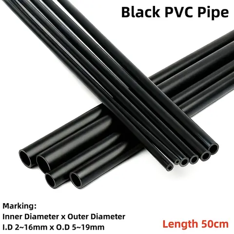 2~5PCS 50cm O.D 5~19mm Black PVC Pipe Fish Tank Aquarium Water Pipe Planting Frame Tube Garden Irrigation Watering Fittings DIY