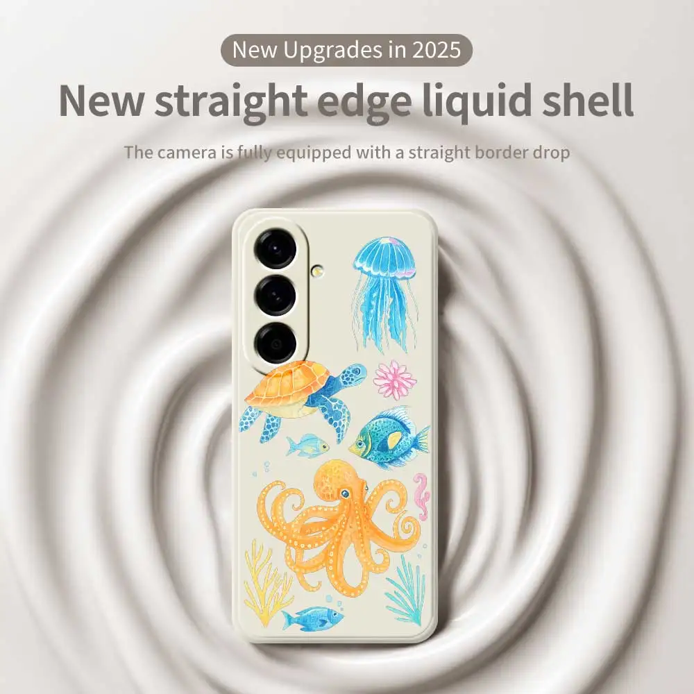 Casing Ponsel Gaya Lautan untuk Samsung Galaxy S25 S24 S23 S22 S21 S20 Ultra Plus S10Plus S24FE S23FE S22FE S21FE S20FE Sampul Lembut