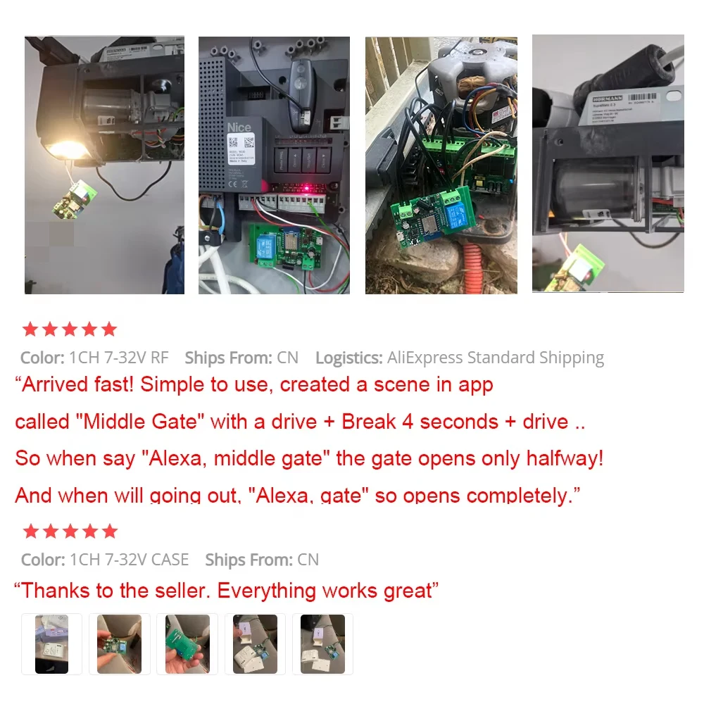 Modulo relè interruttore intelligente WIFI per porta del cancello del garage App Tuya Smartlife telecomando trasmettitore RF433 Alexa 1 2 4 canali