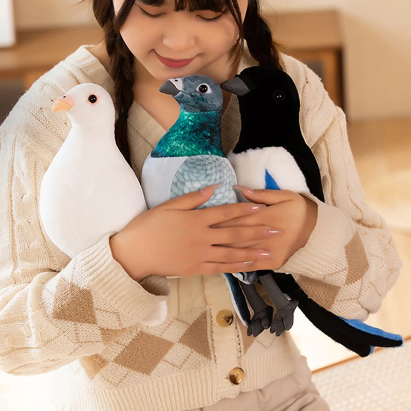 Nieuwe Levensechte Vogel Knuffels Simulatie Wit Groen Duif Mooie Ekster Knuffeldier Pop Fotografie Props Home Decor Geschenken