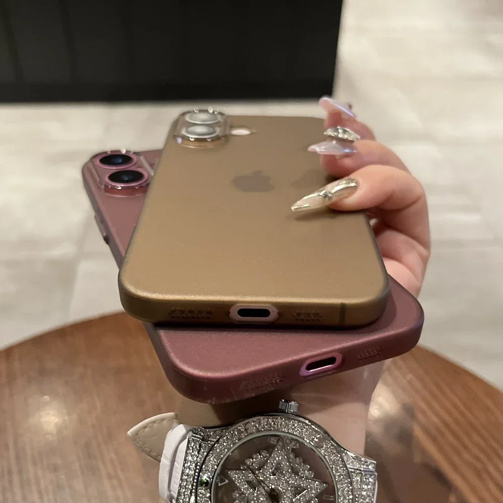 حافظة رفيعة للغاية من البولي بروبيلين لهاتف آيفون 17 16 15 14 13 12 11 Pro Max 16 15 Plus غطاء غير لامع لهاتف آيفون 17 حافظة رفيعة شفافة مضادة للصدمات