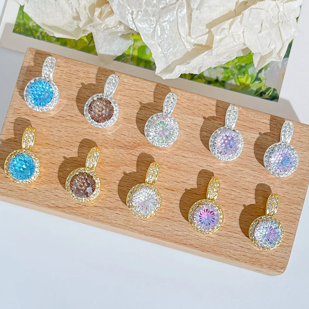 10pcs/ Bag  High end 18K gold-plated sparkling zircon multi pass bead universal buckle pendant DIY jewelry production