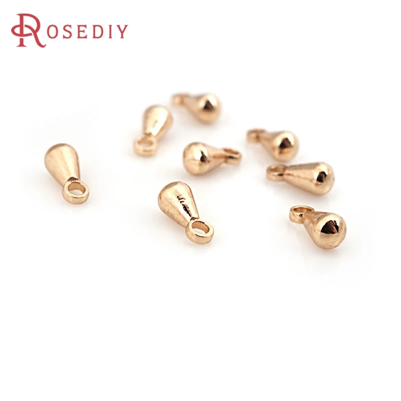 

18K Gold Color Brass Long Drop Shape End Charms Pendants Findings High Quality Diy Jewelry Accessories Making Materials