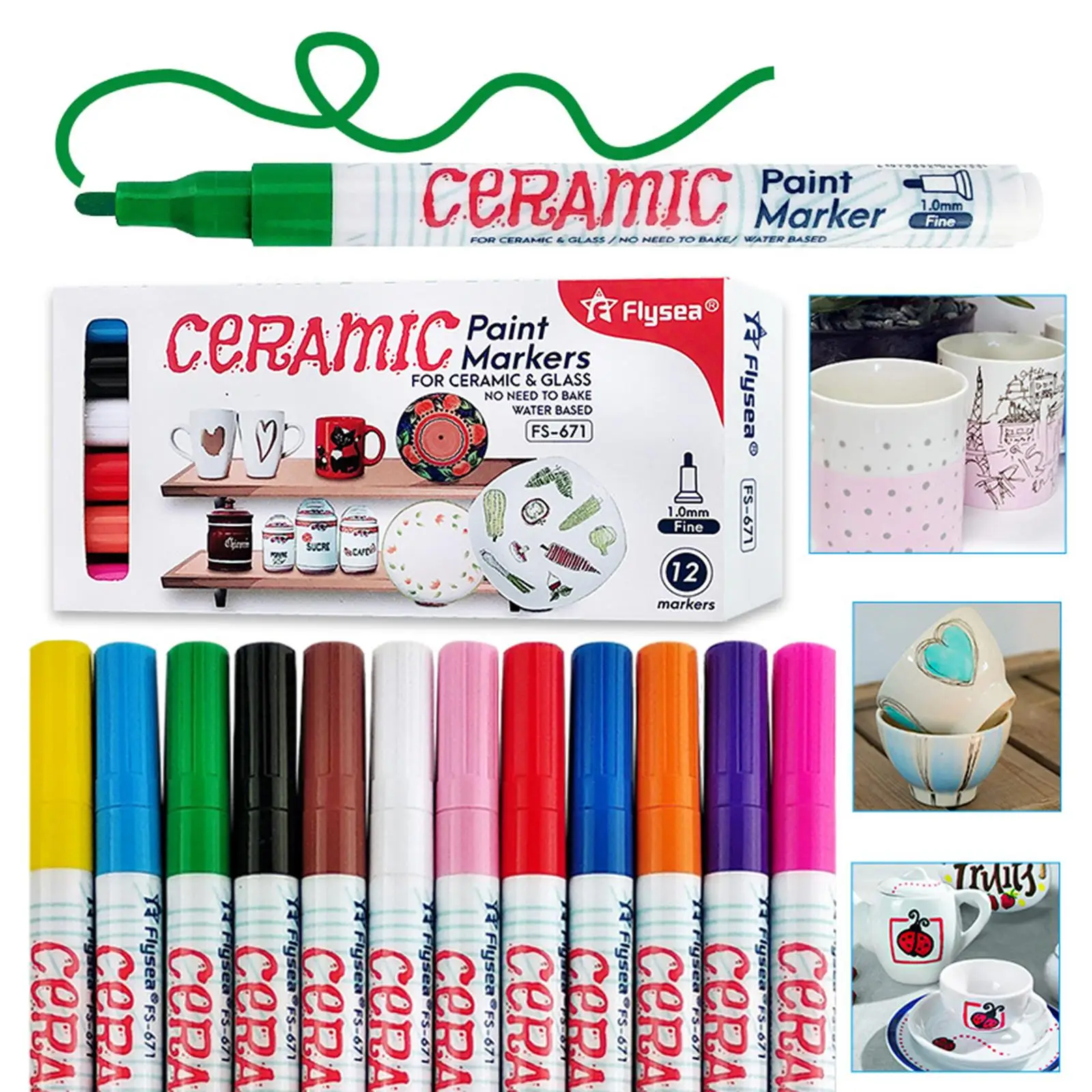 

Ручки для рисования, маркеры для наскальной живописи, камень, керамика, наконечник 1,0 мм