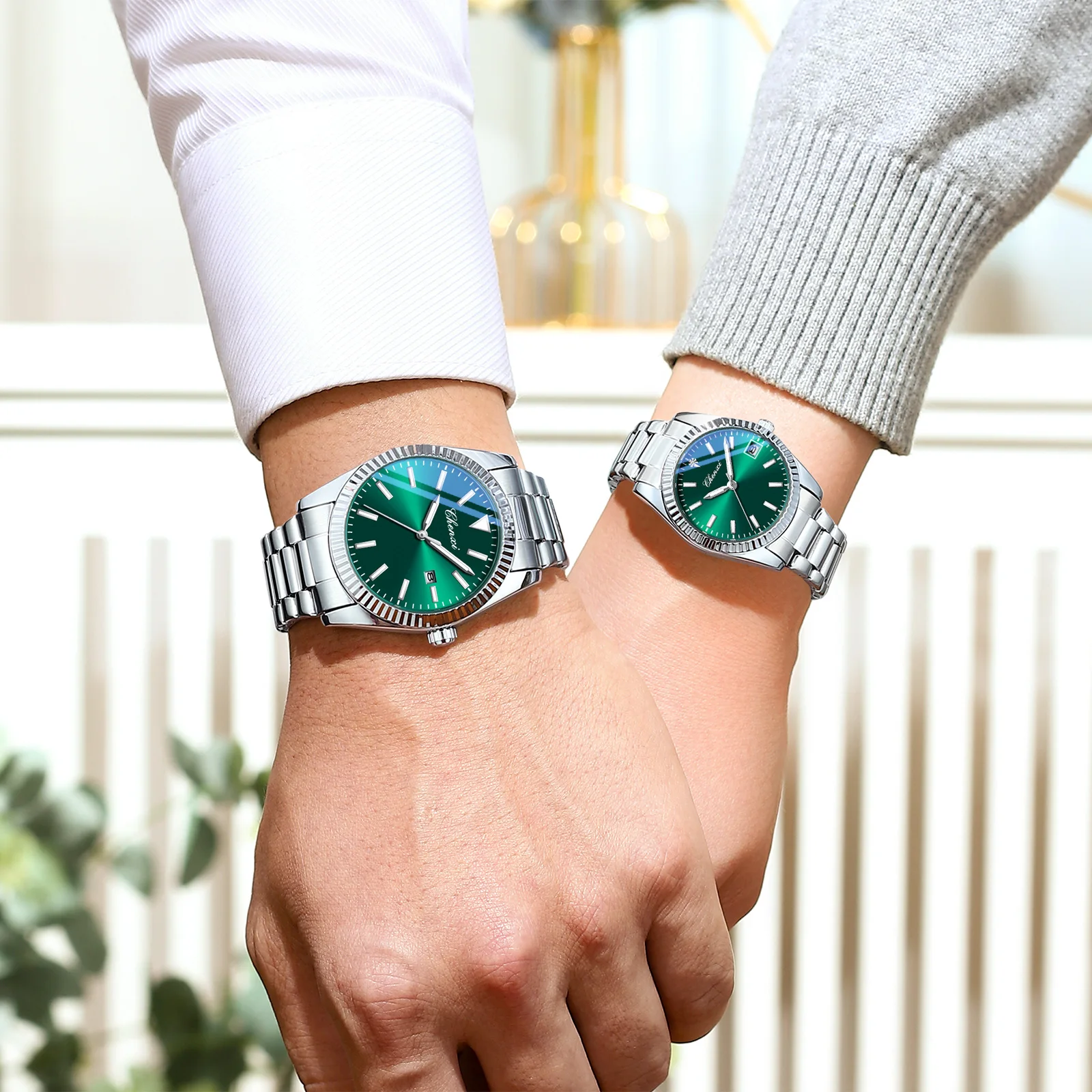 Luxury Couple Watches Fashion Waterproof Luminous Date Quartz Men Women Watch Valentine's Memorial Day Gift