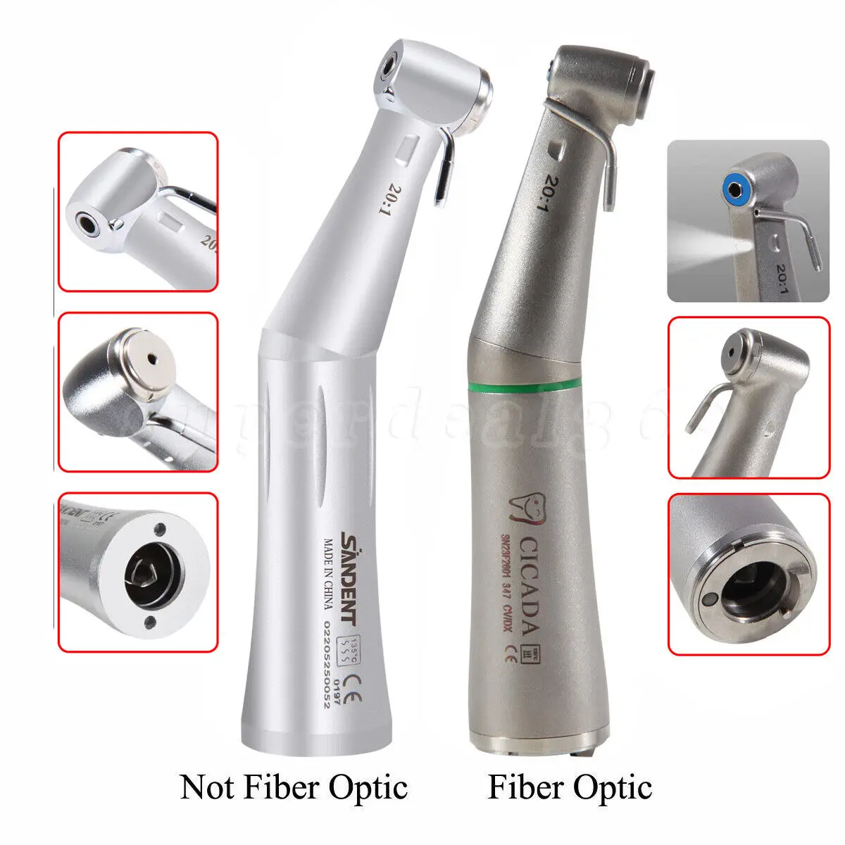 

NSK Style Dental Implant 20:1 Handpiece Slow Low Fiber Optic LED/No Led Contra Angle Handpiece