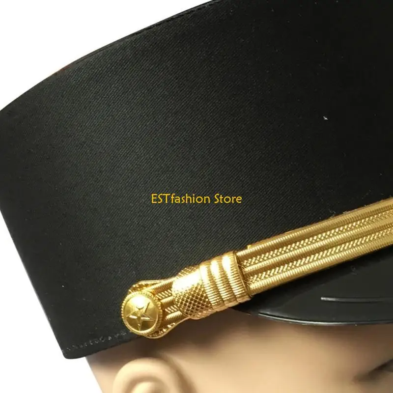 Y5GC Doorman Hotel Waiter Hat Carnivals Party Security Guard Hat for Adult Teen Role Play Security Guard Hat for Taking Photo