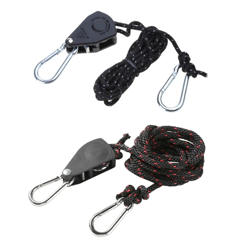 Tent Rope Lock Pulley Adjuster Fixed Buckle Rope Heavy Ratchet Pulley Wind Stopper Tie Downs Rope Hanger Camping Tool