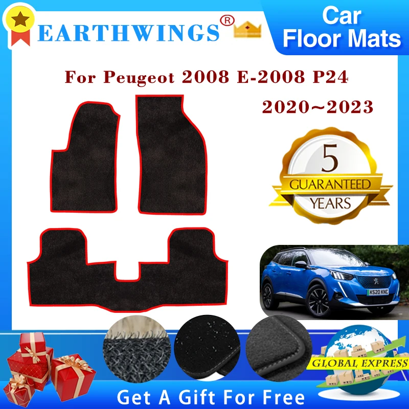 

Car Floor Mats For Peugeot 2008 E-2008 P24 2020~2023 Electric Carpets Footpads Anti-slip Cape Rugs Cover Foot Pads Accessories