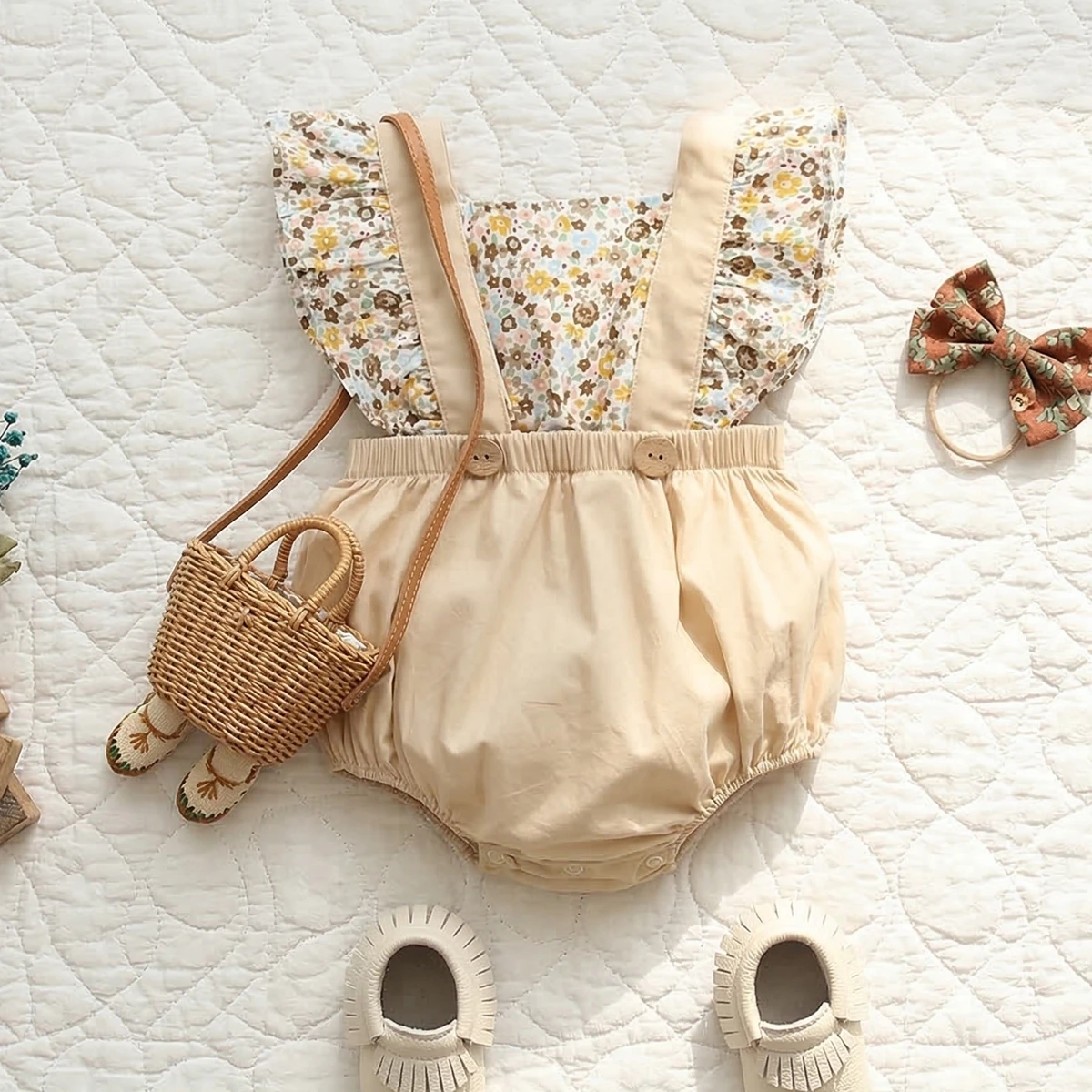 Baby Clothing Sizes - Bebek Kız Çiçekli Bodysuits Güzel Bebekler