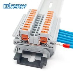 10 Stück PTV 2,5 DIN-Schienenklemmenblock, seitlicher Eingang, Steckverbindung, 2,5 mm2, 12 AWG, Kabelverdrahtung, elektrischer Kabelstecker PTV2,5