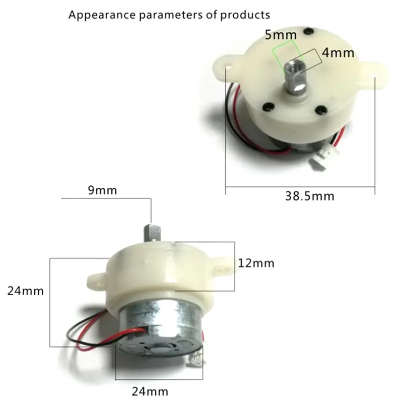 JS-30 Gear Motor 6v Micro Gear Motor Eccentric Low Speed 5RPM 100RPM Plastic Gear Mute Gear Reducer