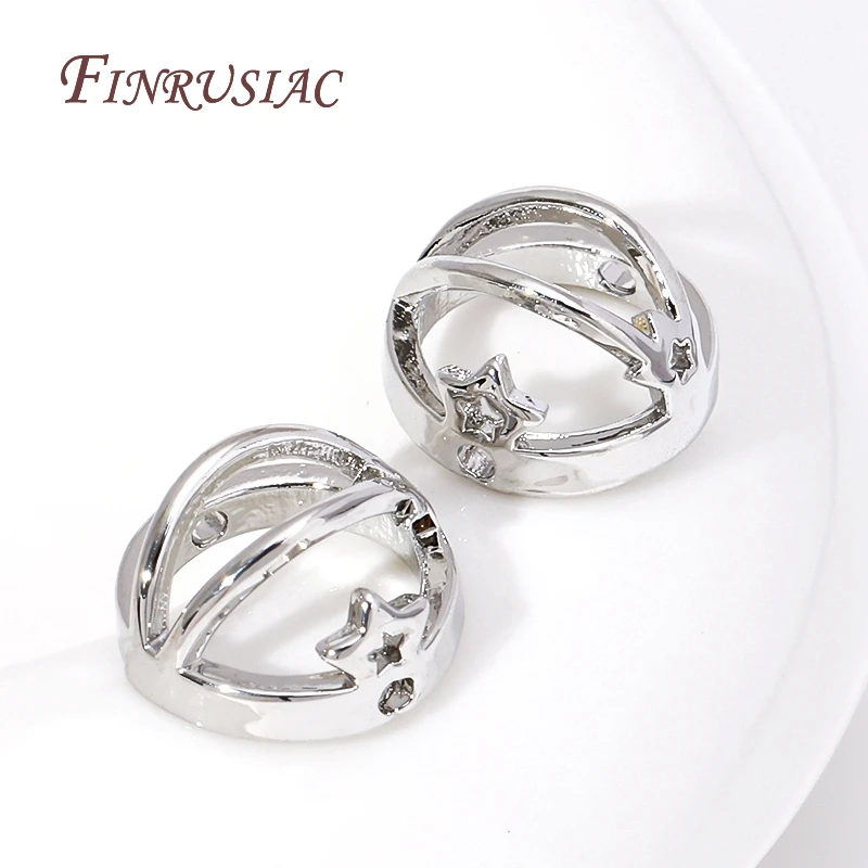 Round Bead Frame 18K Gold Plated Through Hole Bead Circle, Spacer Beads Connectors DIY Bracelet Necklace Beading Jewelry Making