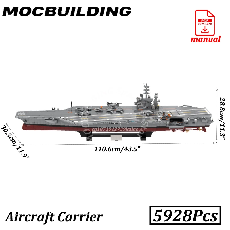 Nimitz Aircraft Carrier Bricks MOC Building Blocks USS Navy Ship Blocks Model Toys Construction Gift for Boys Girls