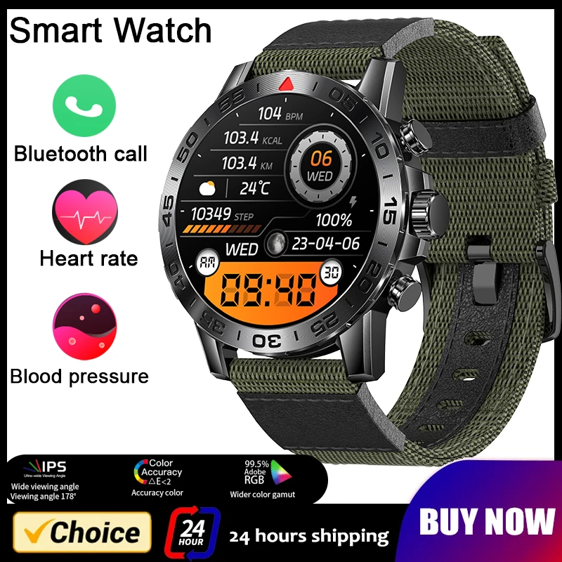 

2024 New Men's Smart Watch Bluetooth Call 1.39 inches HD full touch screen Heart Rate Blood Oxygen Sports outdoor fitness watch