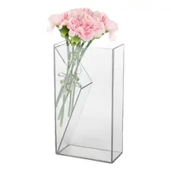 Clear Decorative Vase Floral Container Aesthetic Unique Elegant Shatter-Proof Modern Acrylic Flower Vase For Home Decor