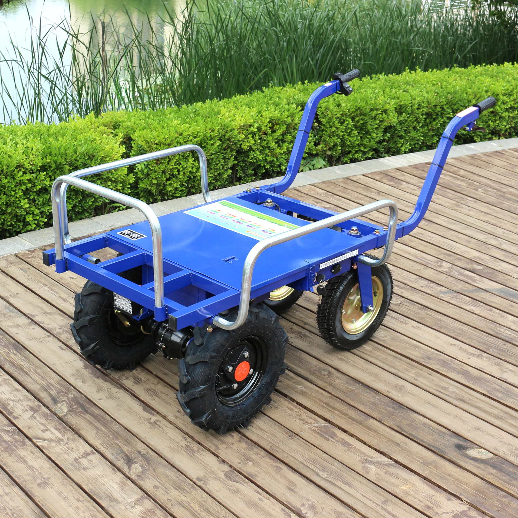 Agricultural Electric 3-wheel Handcart for Home Use Transportation Farming Orchard Hill Climbing Electric Trolley Cart