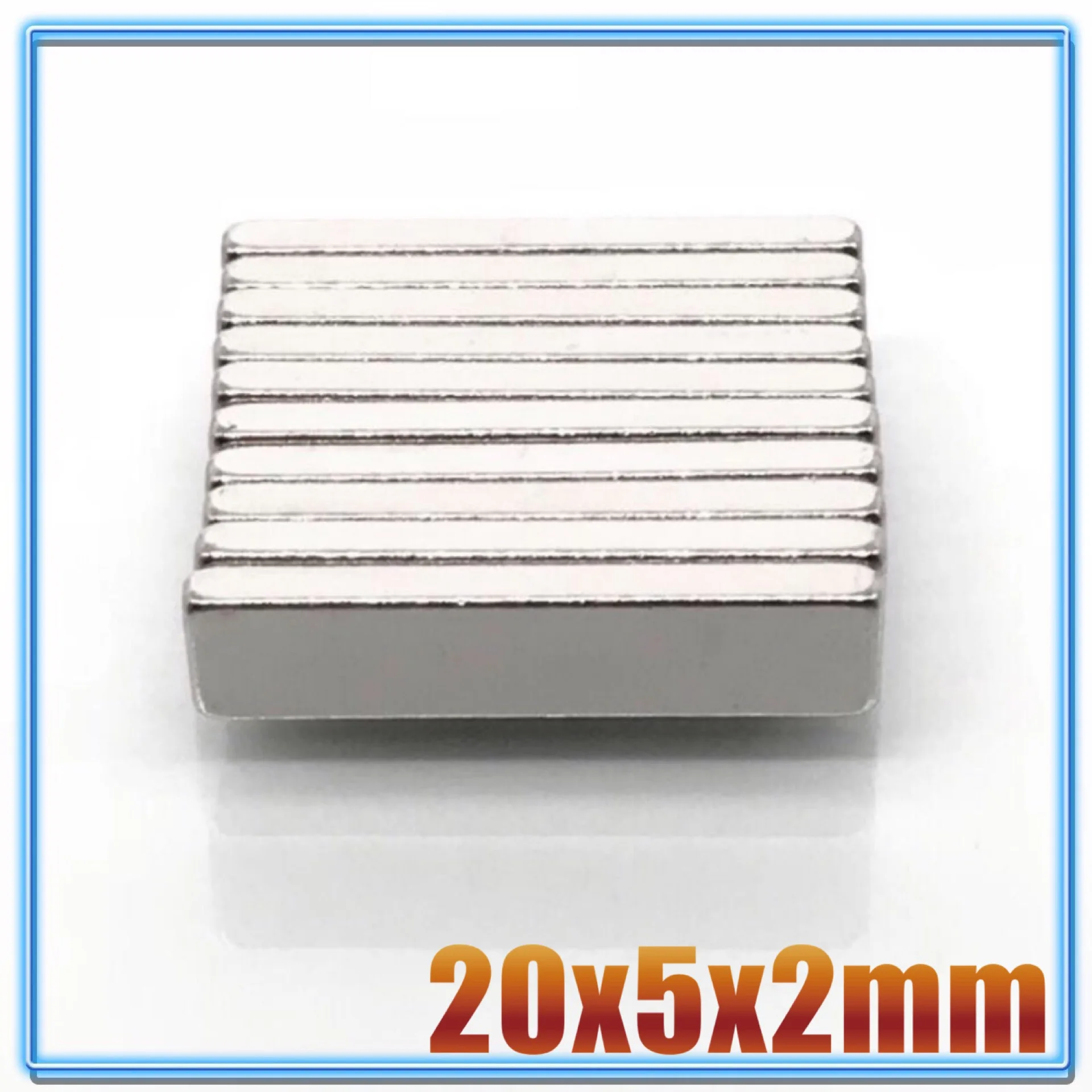 50~500PCS 20x5x2 mm Block Super Strong Magnetic Magnets 20mm*5mm*2mm Permanent Neodymium Rectangular Magnet 20*5*2 mm 20x5x2mm