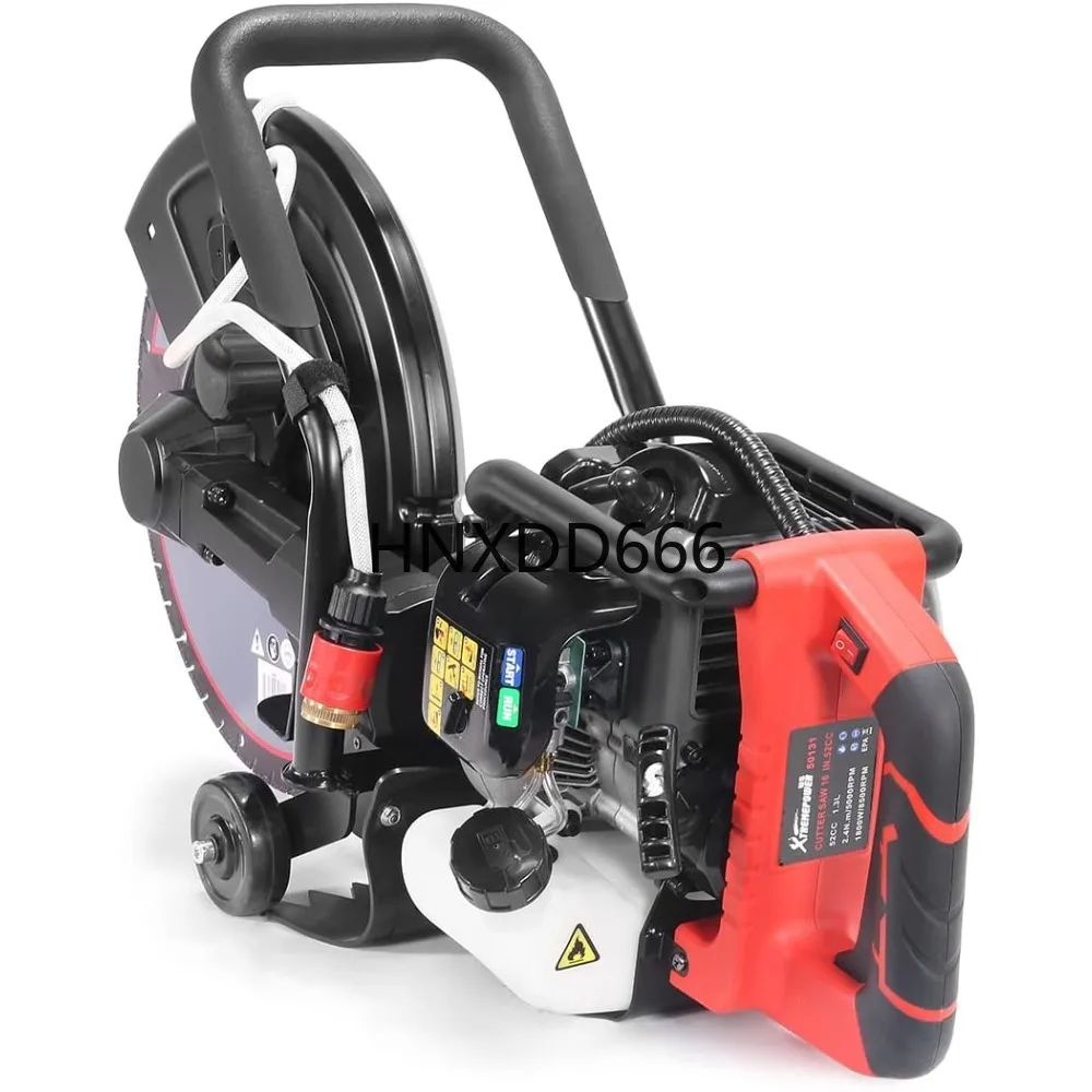

16" Concrete Saw Gas Powered Cut-Off Saw With 52cc 2-Stroke Engine, 5" Cut Depth, Guide Roller With Blade