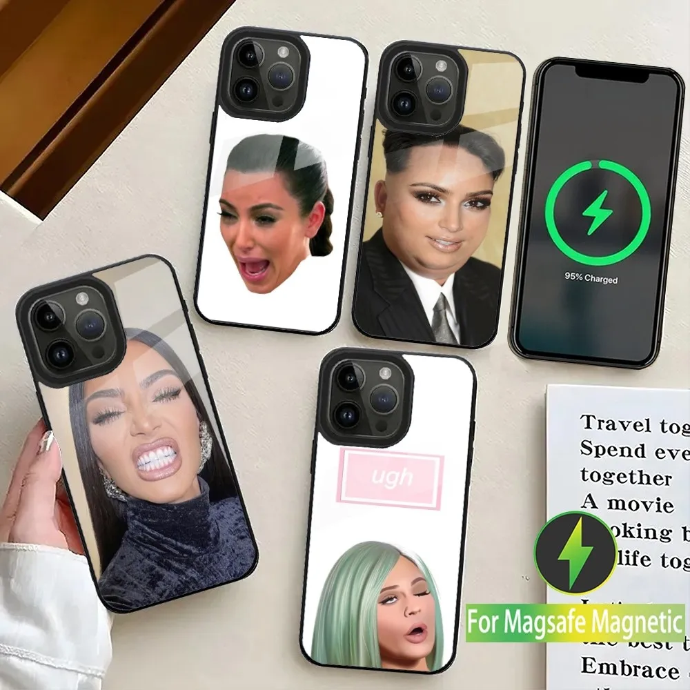 K-Kim K-Kardashian Memes Phone Case For iPhone 16,15,14,13,12,11,Plus,Pro,Max Mini Magsafe Magnetic Wireless Charging