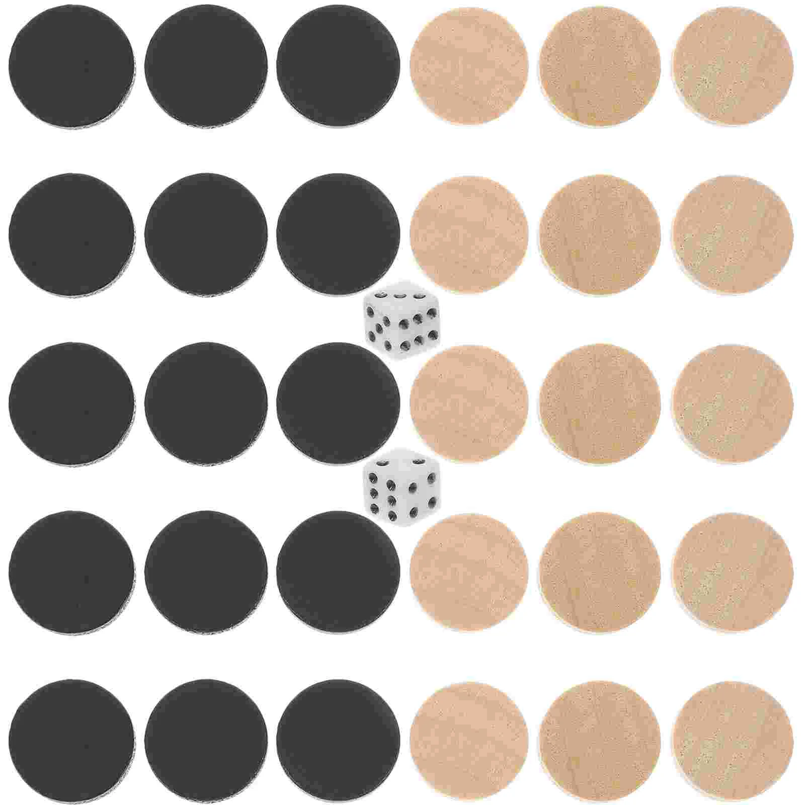 

30 Pcs Backgammon Board Chess For Game Chessboard Accessories Checkerboard Wood Wooden