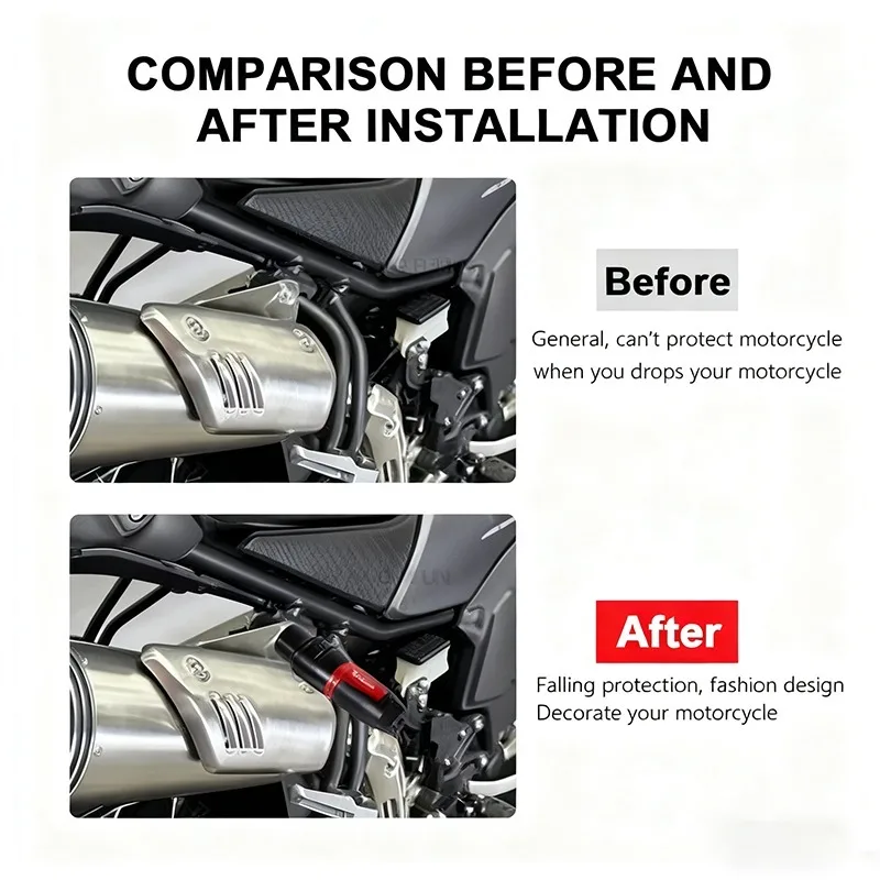 For Motorcycle Accessories SUZUKI DL1000 V-Strom 650/XT VStrom DL250 800DE CNC Exhaust Sliders Crash Protector Frame Crash Pads