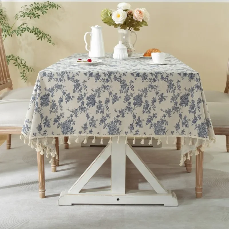 Retro Algodão Linho Mesa De Café Cobertura De Jantar, Ins Floral Toalhas De Mesa, Esteira De Piquenique, Foto Pano De Fundo, Decoração Do Quarto