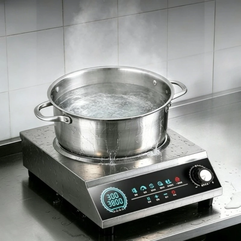 Commercial induction cooker household concave high-power 5000 cooking electric wok stainless steel electromagnetic stove