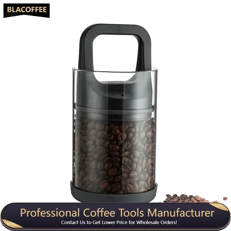 

Coffee Cans Clear Glass Airtight Canister Vacuum Sealed Beans Fresh Keeping Tank Moisture Proof Food Storage Container