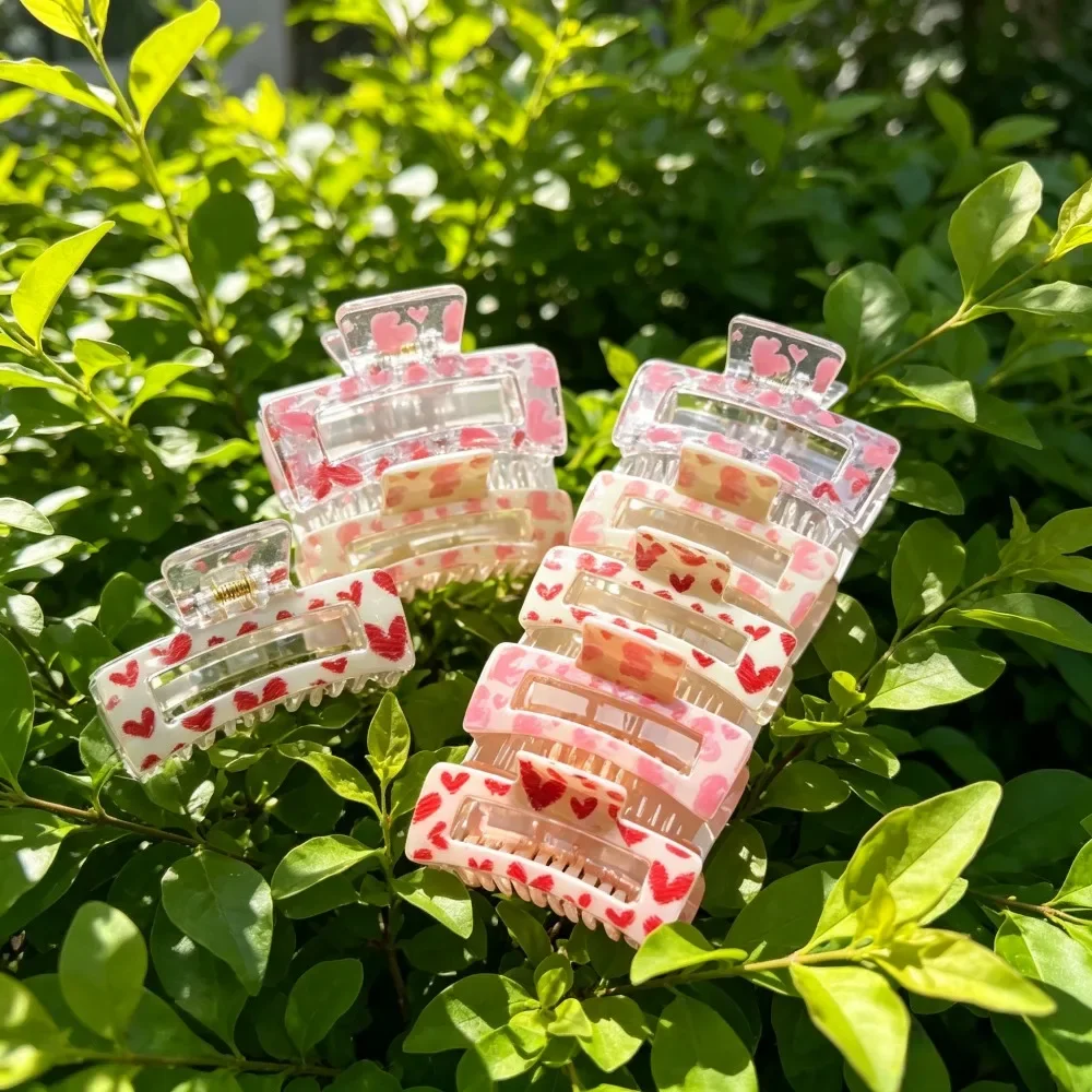 

6 PCS Cute Bow Claw Clip for Women Rectangle Pink Hair Clips for Thick Thin Short Hair Preppy Gift for Girls
