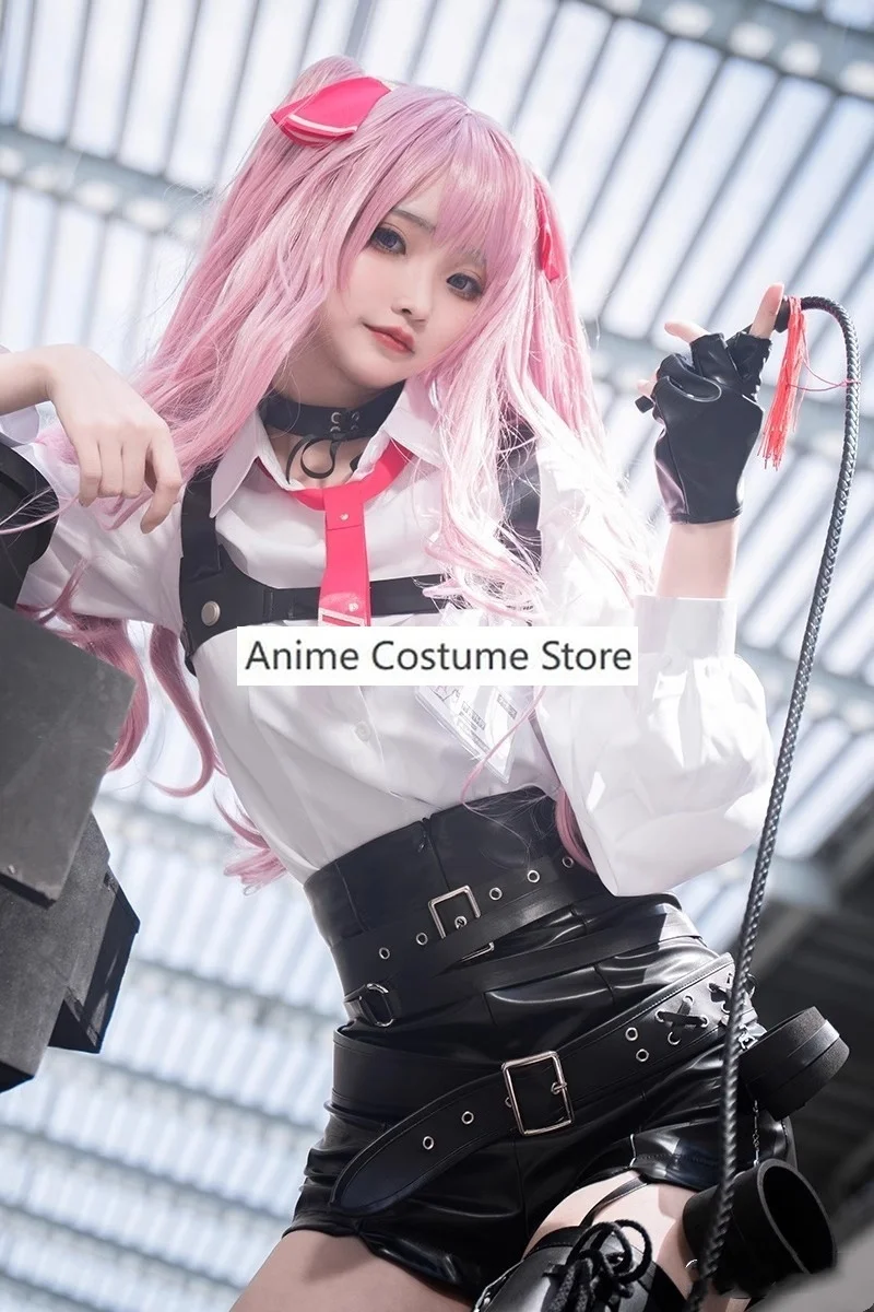 Goddess of Victory NIKKE Yuni Cosplay Costume Whip Wig Women Game Uniform Sexy PU Straitjacket Halloween Suit Anime Clothes