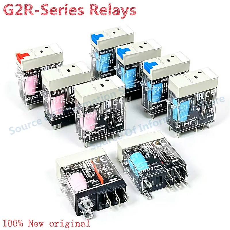 10Pcs G2R Series Relays Set G2R-1-SND(S) G2R-2-SND(S) G2R-2-SNI DC24V AC220V AC230V 5Pin/8Pin for Electrical Control Systems