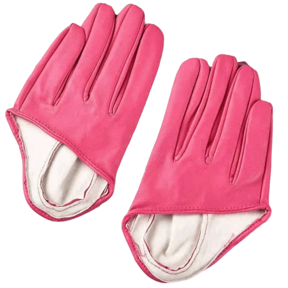 Personality Fingerless Half-palm Gloves Solid Color Hip Pop Five Finger Mittens Punk PU Leather Patent Leather Gloves Men