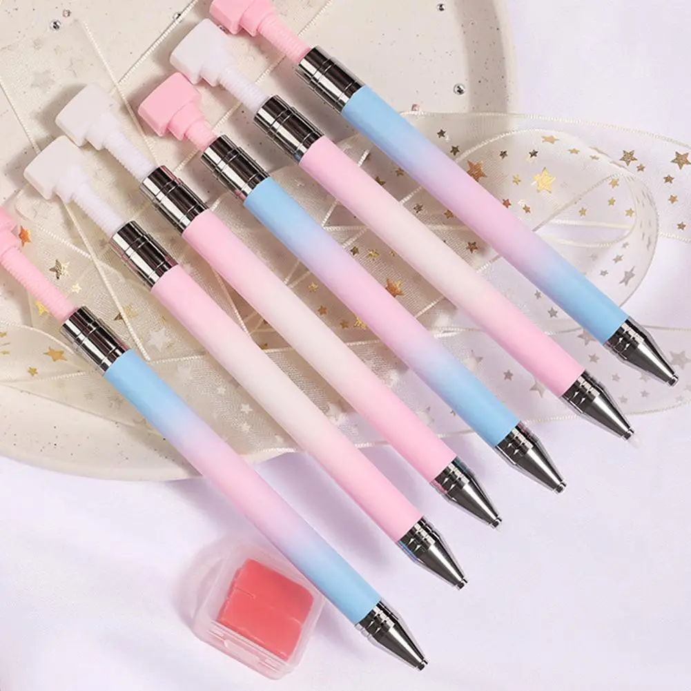 Macaron Gradient Diamond Painting Pen With Wax Self-Adhesive Rotating Nail Art Tool Portable Dotting Pen For Nail Salon Use Pen